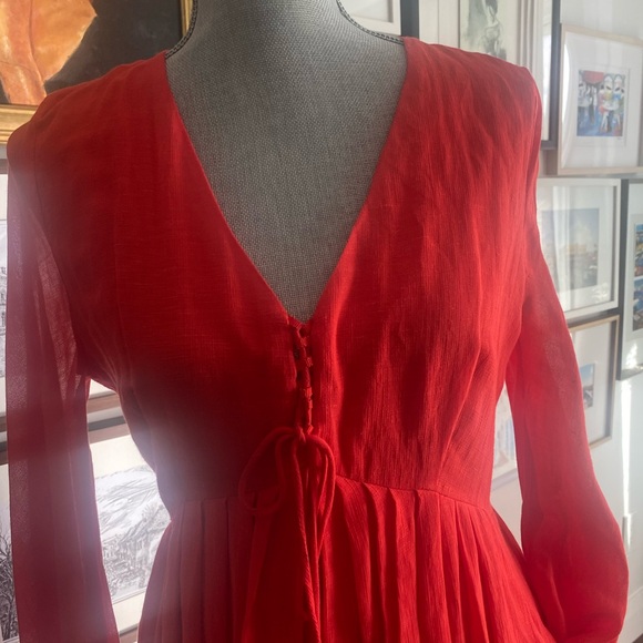 MaxMara red linen dreds NEW - Picture 1 of 5